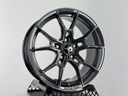 New 17X7.5 ET40 Hotwheels HW02 Rim (4 wheel) Hyper Black 5X114.3