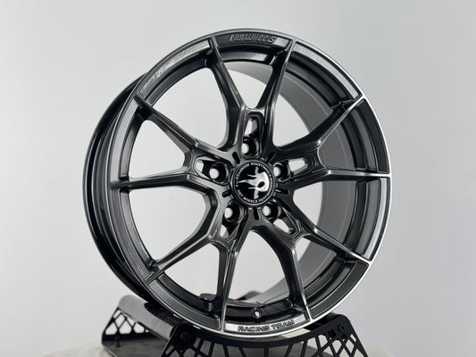 New 17X7.5 ET40 Hotwheels HW02 Rim (4 wheel) Hyper Black 5X114.3