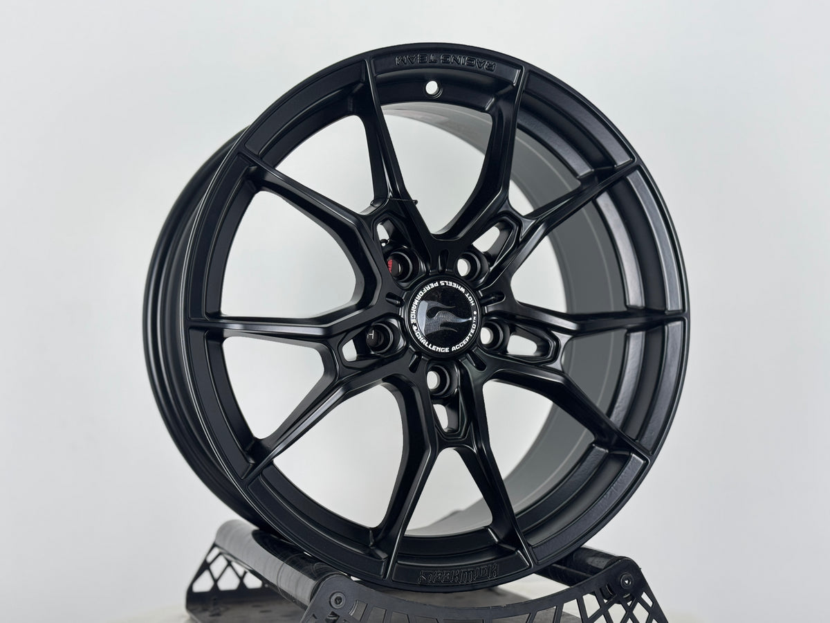 Hotwheels HW02 17x7.5J ET40 5x114.3 Matt Black Alloy Wheels (Set of 4)