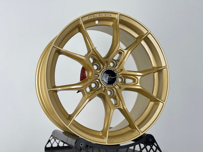 Hotwheels HW02 17x7.5J ET40 5x114.3 Racing Gold Alloy Wheels (Set of 4)