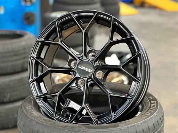 New 15X7 ET35 Lenso J1B Rim (4 wheel) Matt Black 4X100