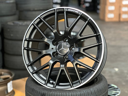 New 18X8.5 ET45 Mercedes Deisgn AMG A45 Rim (4 wheel) Matt Black 5X112