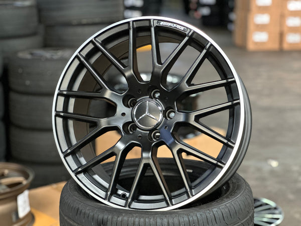 New 18X8.5 ET45 Mercedes Deisgn AMG A45 Rim (4 wheel) Matt Black 5X112