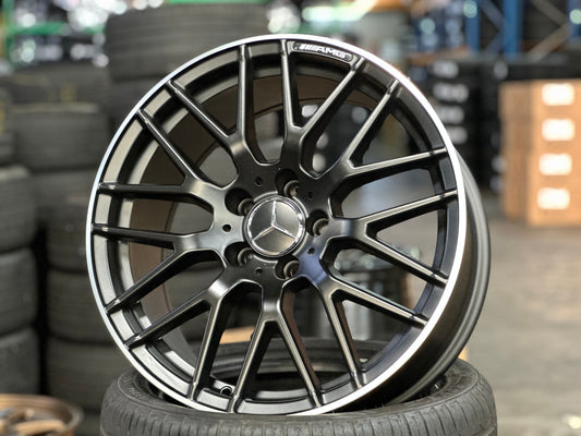 New 18X8.5 ET45 Mercedes Deisgn AMG A45 Rim (4 wheel) Matt Black 5X112