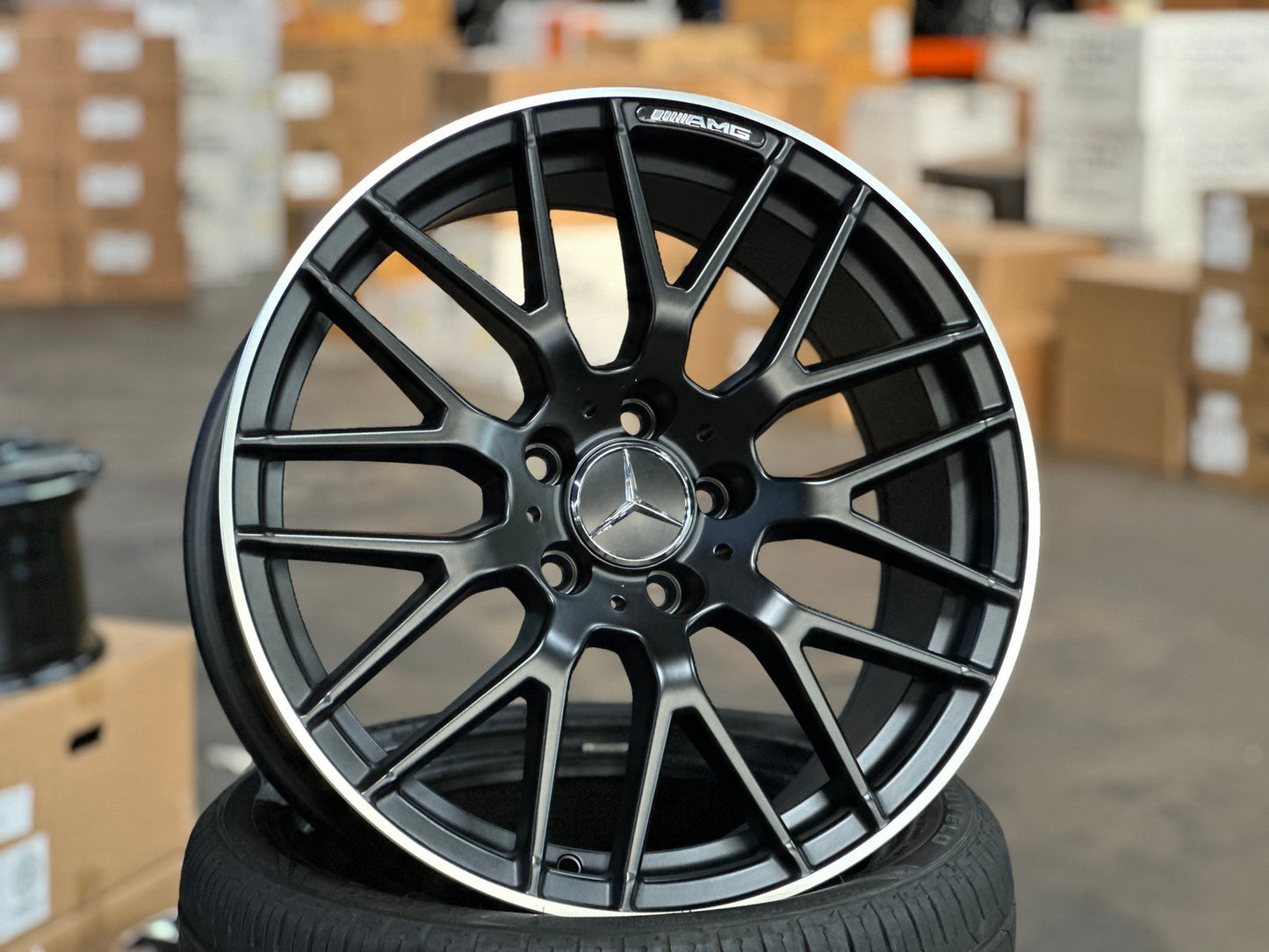 New 18X8.5 ET45 Mercedes Deisgn AMG A45 Rim (4 wheel) Matt Black 5X112
