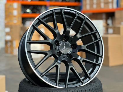 New 18X8.5 ET45 Mercedes Deisgn AMG A45 Rim (4 wheel) Matt Black 5X112