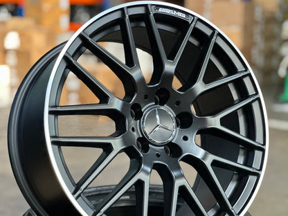 New 18X8.5 ET45 Mercedes Deisgn AMG A45 Rim (4 wheel) Matt Black 5X112