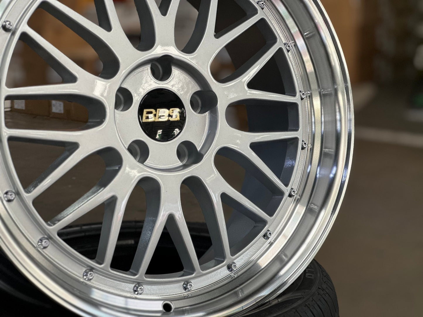 New 19X8.5 ET38 BBS LM Design Rim (4 wheel) Gloss Silver 5X112