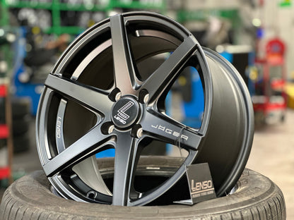New 15X7 ET35 Lenso Jager Craft Rim (4 wheel) Matt Black 4X100