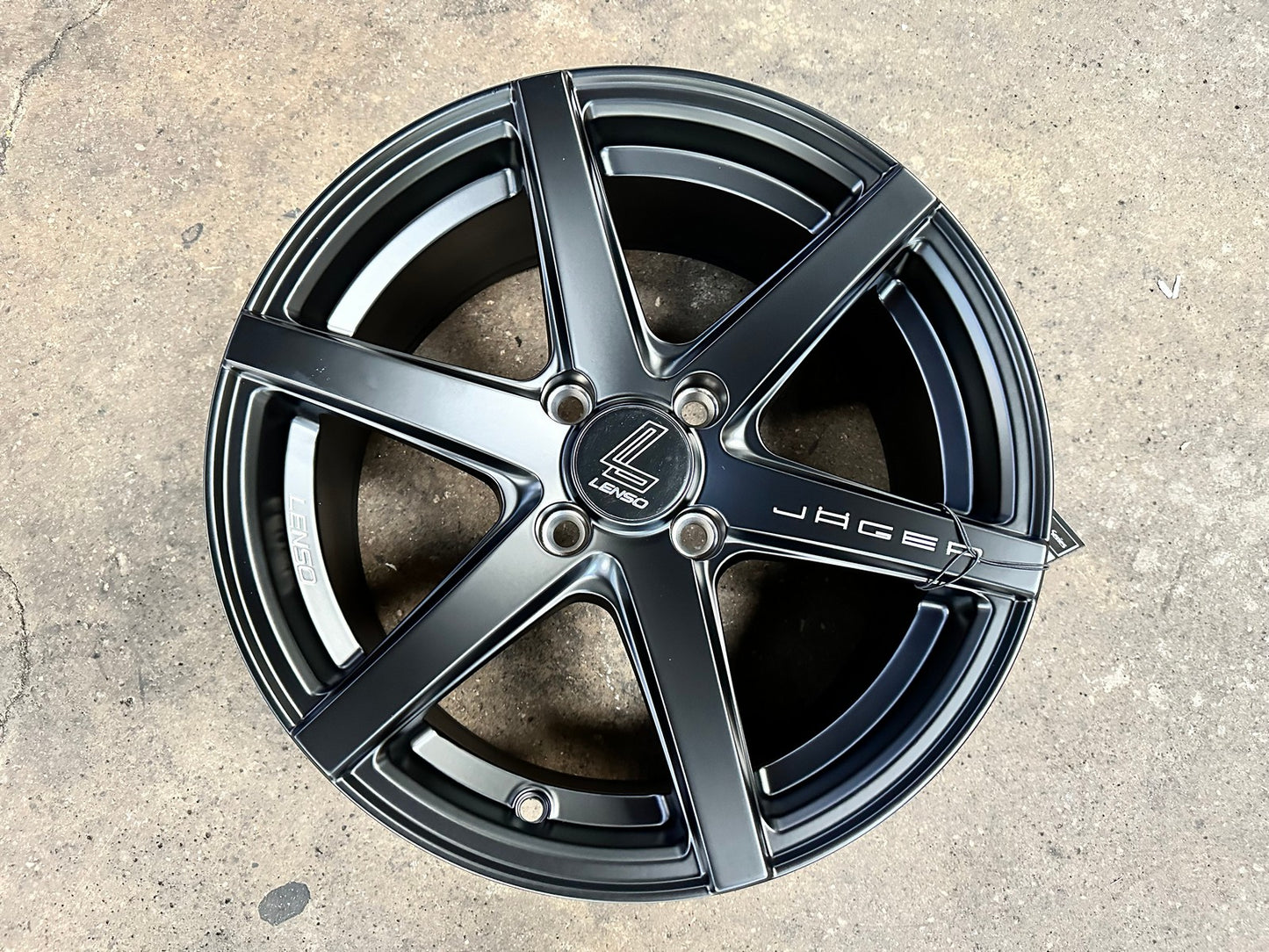 New 15X7 ET35 Lenso Jager Craft Rim (4 wheel) Matt Black 4X100