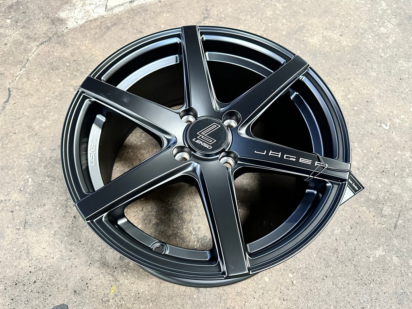 New 15X7 ET35 Lenso Jager Craft Rim (4 wheel) Matt Black 4X100