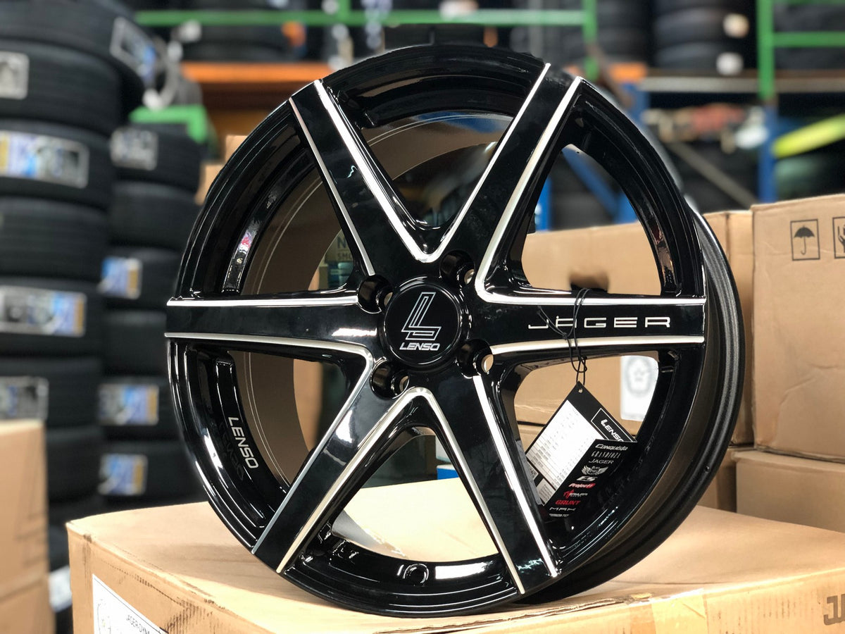 New 16X7 ET35 Lenso Jager Craft Rim (4 wheel) Gloss Black 4X100