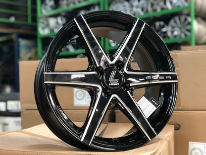 New 16X7 ET35 Lenso Jager Craft Rim (4 wheel) Gloss Black 4X100