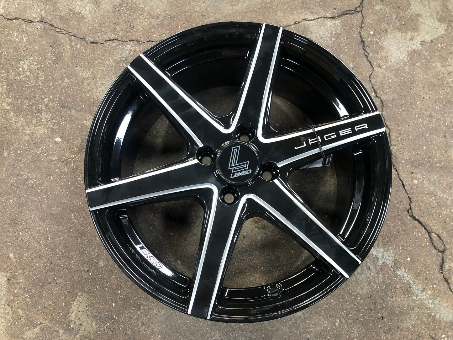 New 16X7 ET35 Lenso Jager Craft Rim (4 wheel) Gloss Black 4X100