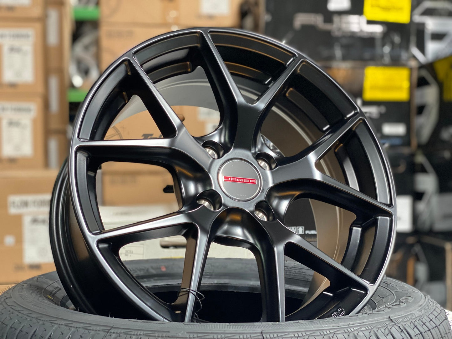 New 15X6.5 ET38 Lenso Jager Dyna Rim (4 wheel) Matt Black 4X100