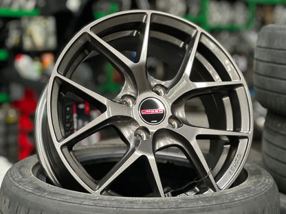 New 15X6.5 ET38 Lenso Jager Dyna Rim (4 wheel) Hyper Black 4X100