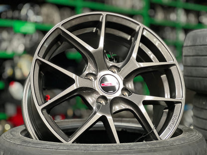 New 15X6.5 ET38 Lenso Jager Dyna Rim (4 wheel) Hyper Black 4X100