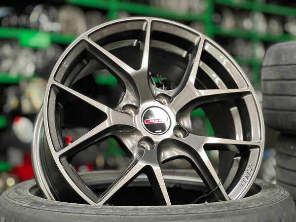 New 15X6.5 ET38 Lenso Jager Dyna Rim (4 wheel) Hyper Black 4X100