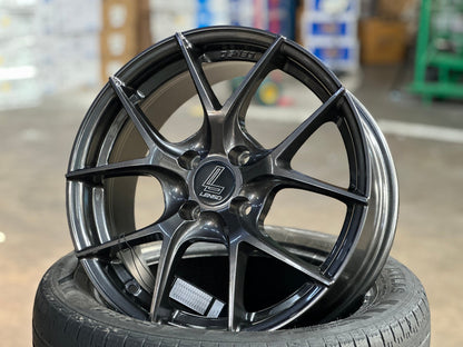 New 16X7 ET35 Lenso Jager Dyna Rim (4 wheel) Gloss Black 4X100