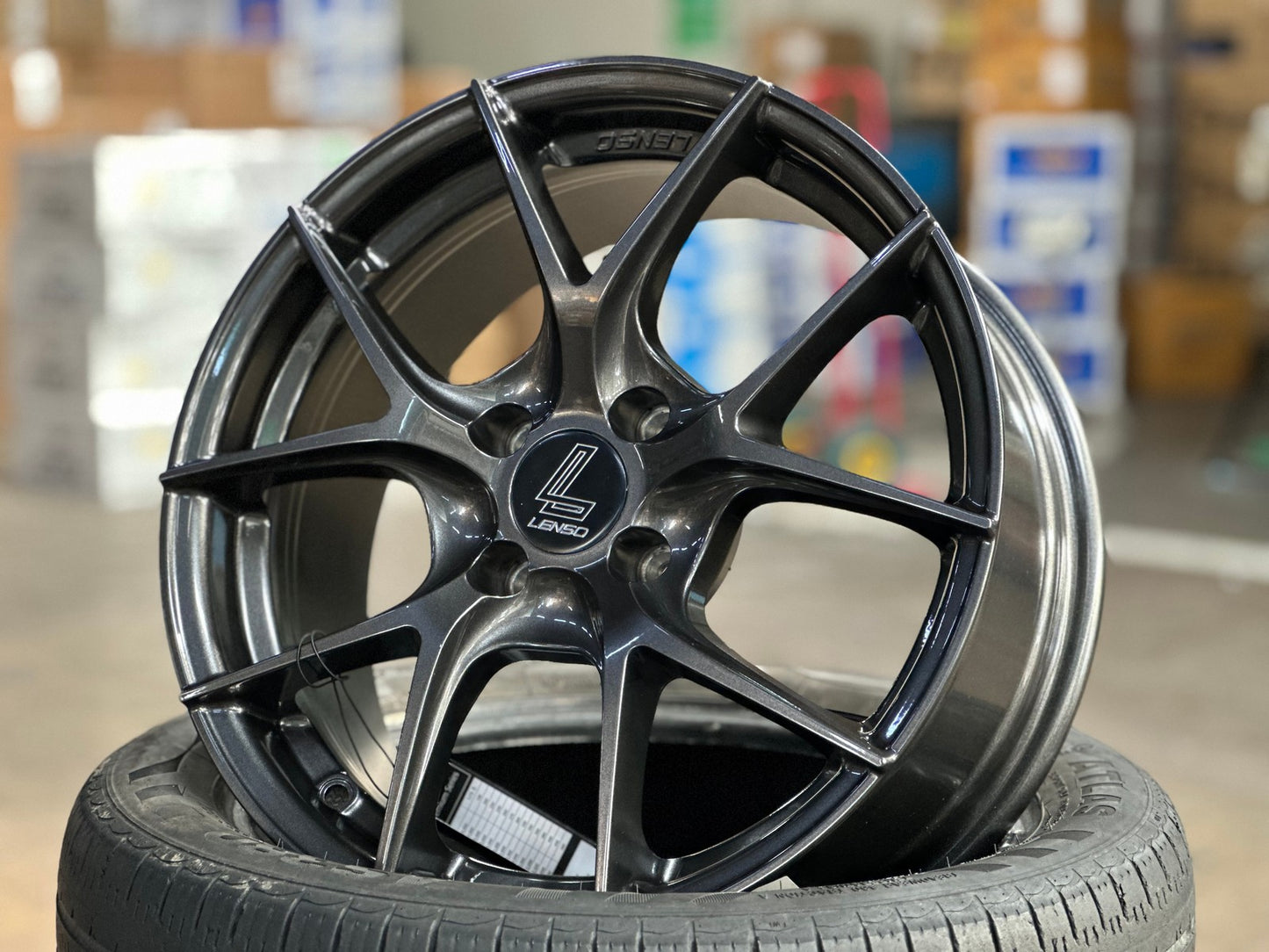 New 16X7 ET35 Lenso Jager Dyna Rim (4 wheel) Gloss Black 4X100