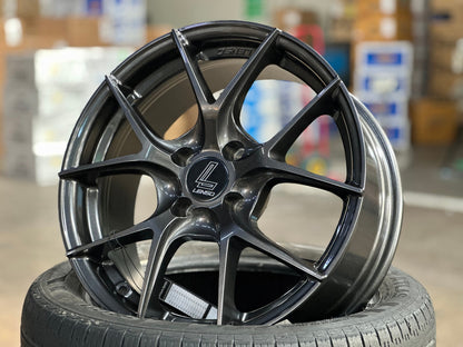 New 16X7 ET35 Lenso Jager Dyna Rim (4 wheel) Gloss Black 4X100