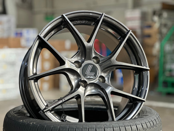 New 16X7 ET35 Lenso Jager Dyna Rim (4 wheel) Gloss Black 4X100