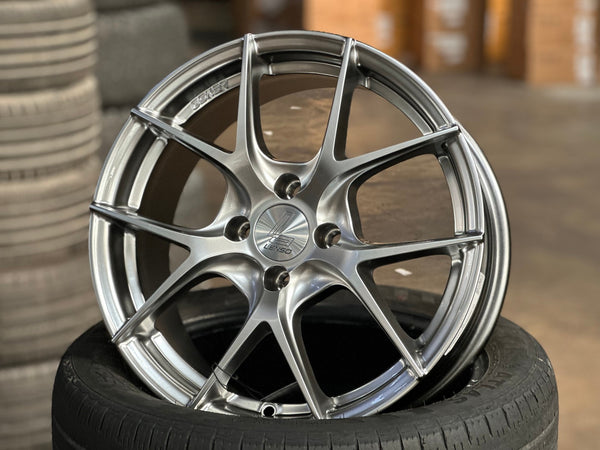 New 16X7 ET35 Lenso Jager Dyna Rim (4 wheel) Gloss Silver 4X100
