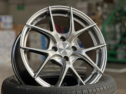 New 16X7 ET35 Lenso Jager Dyna Rim (4 wheel) Gloss Silver 4X100