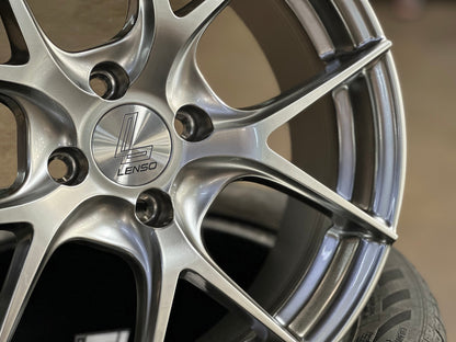 New 16X7 ET35 Lenso Jager Dyna Rim (4 wheel) Gloss Silver 4X100