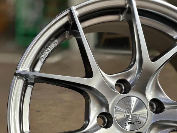 New 16X7 ET35 Lenso Jager Dyna Rim (4 wheel) Gloss Silver 4X100