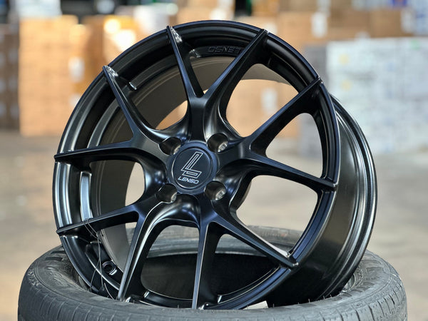 New 16X7 ET35 Lenso Jager Dyna Rim (4 wheel) Matt Black 4X114.3