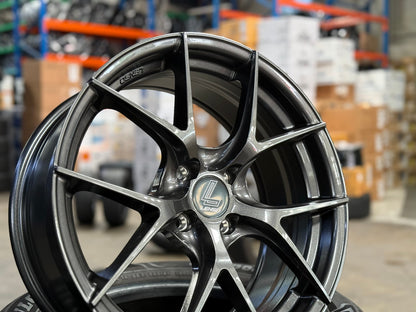 New 17X7.5 ET35 Lenso Jager Dyna Rim (4 wheel) Gloss Black 4X100