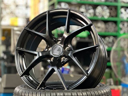 New 17X7.5 ET35 Lenso Jager Dyna Rim (4 wheel) Matt Black 5X100