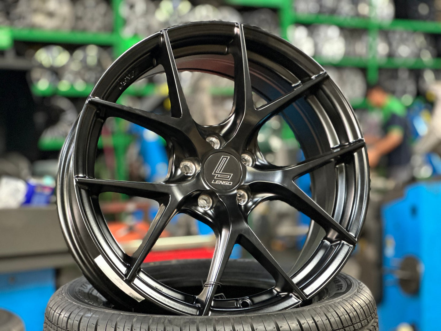 New 17X7.5 ET35 Lenso Jager Dyna Rim (4 wheel) Matt Black 5X100