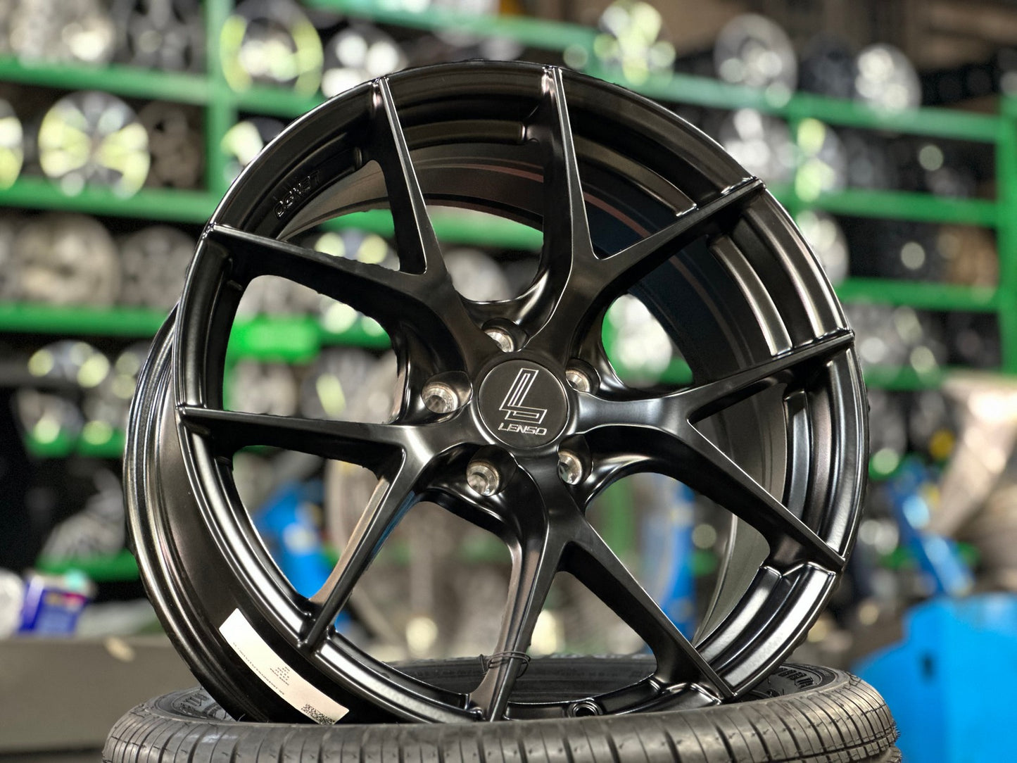 New 17X7.5 ET35 Lenso Jager Dyna Rim (4 wheel) Matt Black 5X100