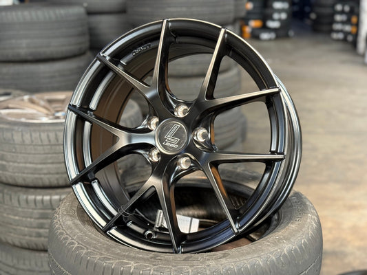 New 17X7.5 ET35 Lenso Jager Dyna Rim (4 wheel) Matt Black 5X112