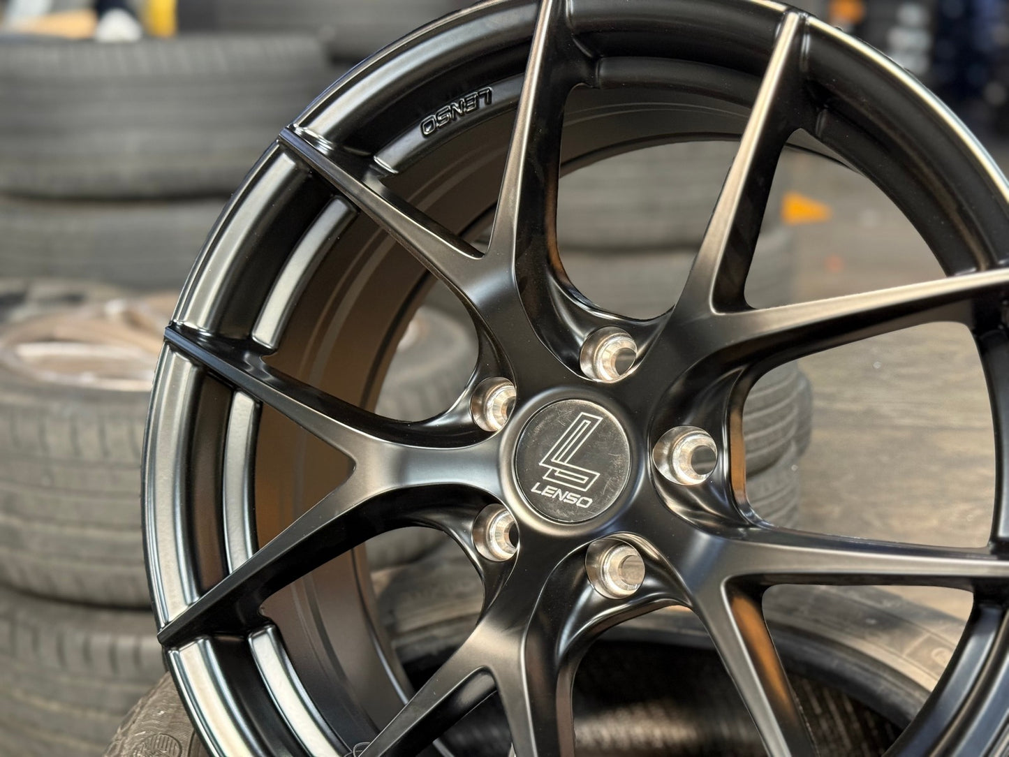 New 17X7.5 ET35 Lenso Jager Dyna Rim (4 wheel) Matt Black 5X112