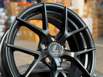 New 17X7.5 ET35 Lenso Jager Dyna Rim (4 wheel) Matt Black 5X112