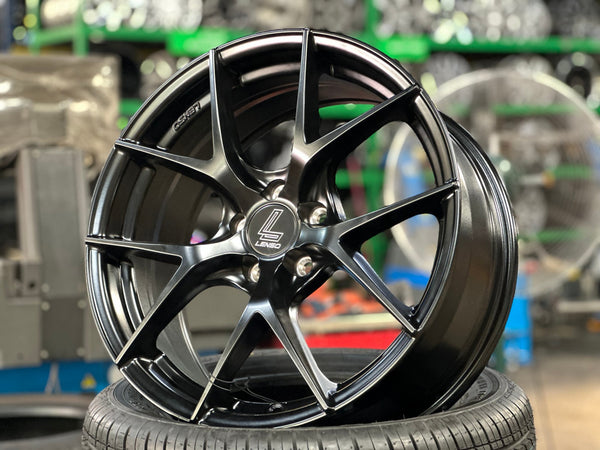 New 17X7.5 ET35 Lenso Jager Dyna Rim (4 wheel) Matt Black 5X114.3