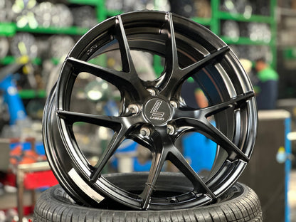 New 17X7.5 ET35 Lenso Jager Dyna Rim (4 wheel) Matt Black 5X114.3