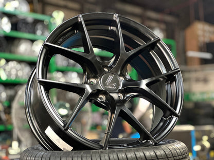New 17X7.5 ET35 Lenso Jager Dyna Rim (4 wheel) Matt Black 5X114.3