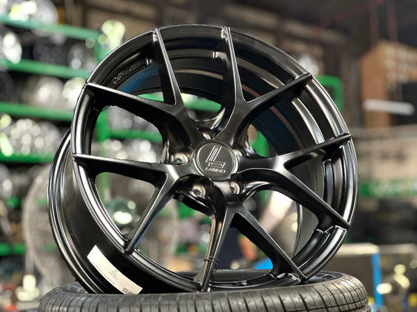 New 17X7.5 ET35 Lenso Jager Dyna Rim (4 wheel) Matt Black 5X114.3