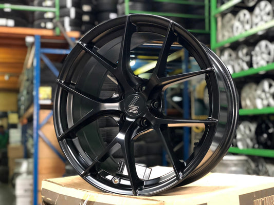 New 18X8.5 ET35 Lenso Jager Dyna Rim (4 wheel) Matt Black 5X100