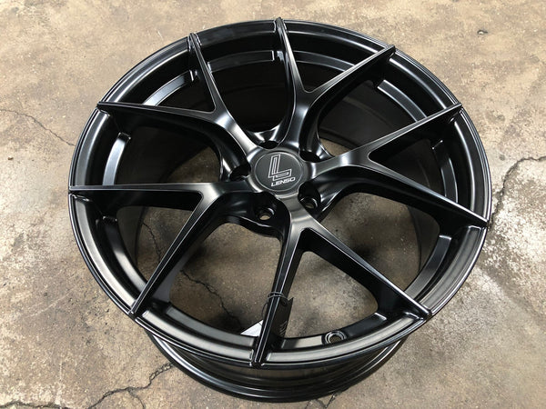 New 18X8.5 ET35 Lenso Jager Dyna Rim (4 wheel) Matt Black 5X100