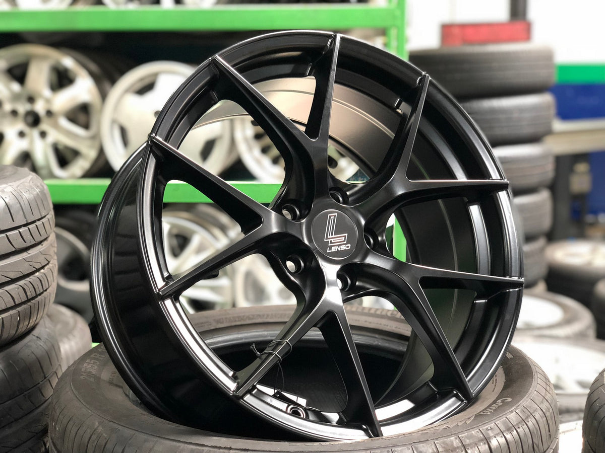NEW 18X8.5 ET42 Lenso Jager Dyna Rim (4 wheel) Satin Black 5X108