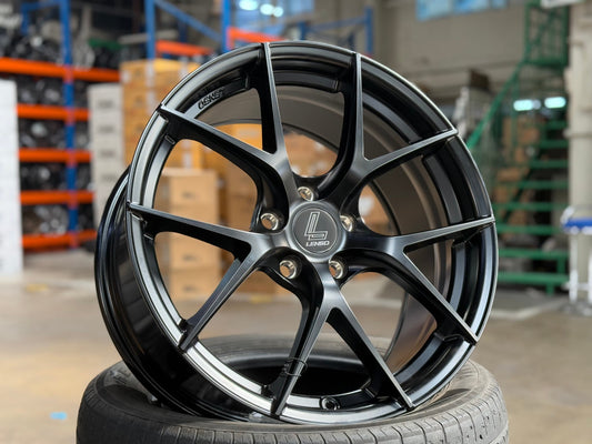 NEW 18X8.5 ET42 Lenso Jager Dyna Rim (4 wheel) Satin Black 5X112