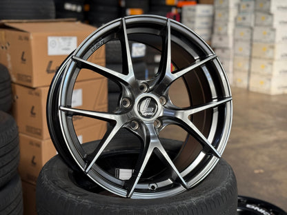 New 18X8.5 ET42 Lenso Jager Dyna Rim (4 wheel) Hyper Black 5X114.3