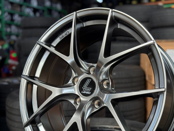 New 18X8.5 ET42 Lenso Jager Dyna Rim (4 wheel) Hyper Black 5X114.3