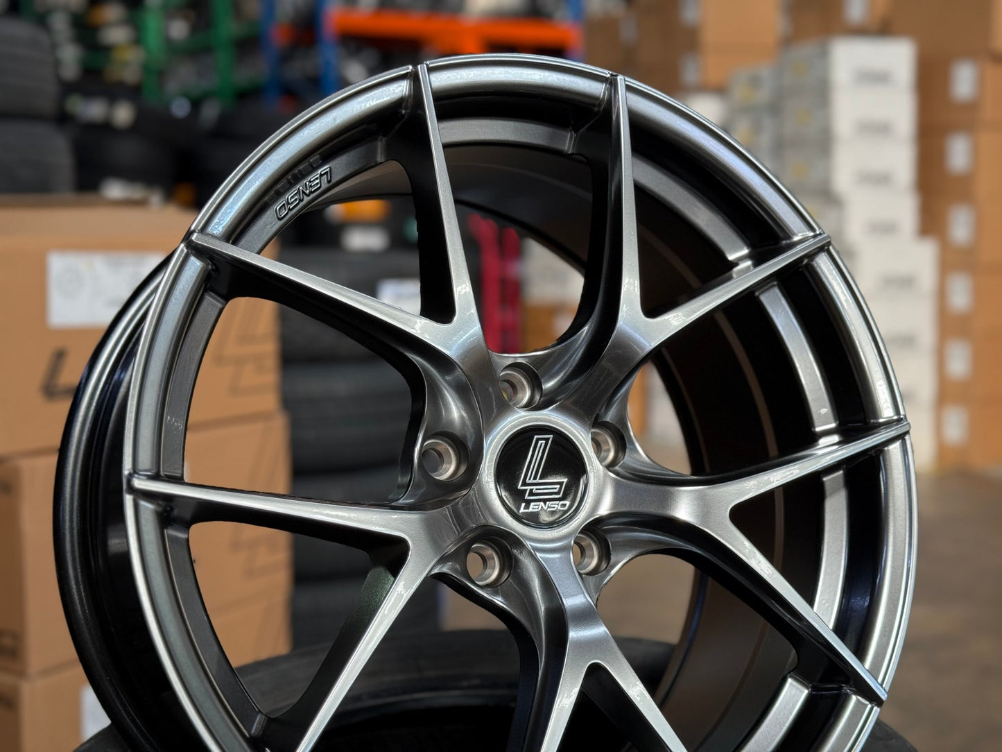 New 18X8.5 ET42 Lenso Jager Dyna Rim (4 wheel) Hyper Black 5X114.3