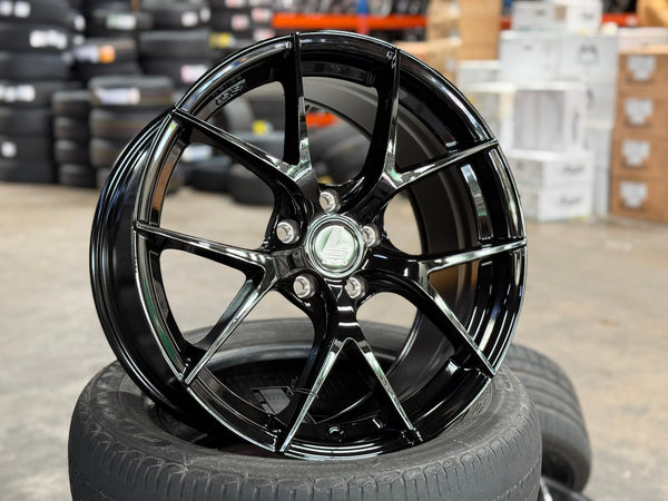 New 18X8.5 ET42 Lenso Jager Dyna Rim (4 wheel) Gloss Black 5X114.3